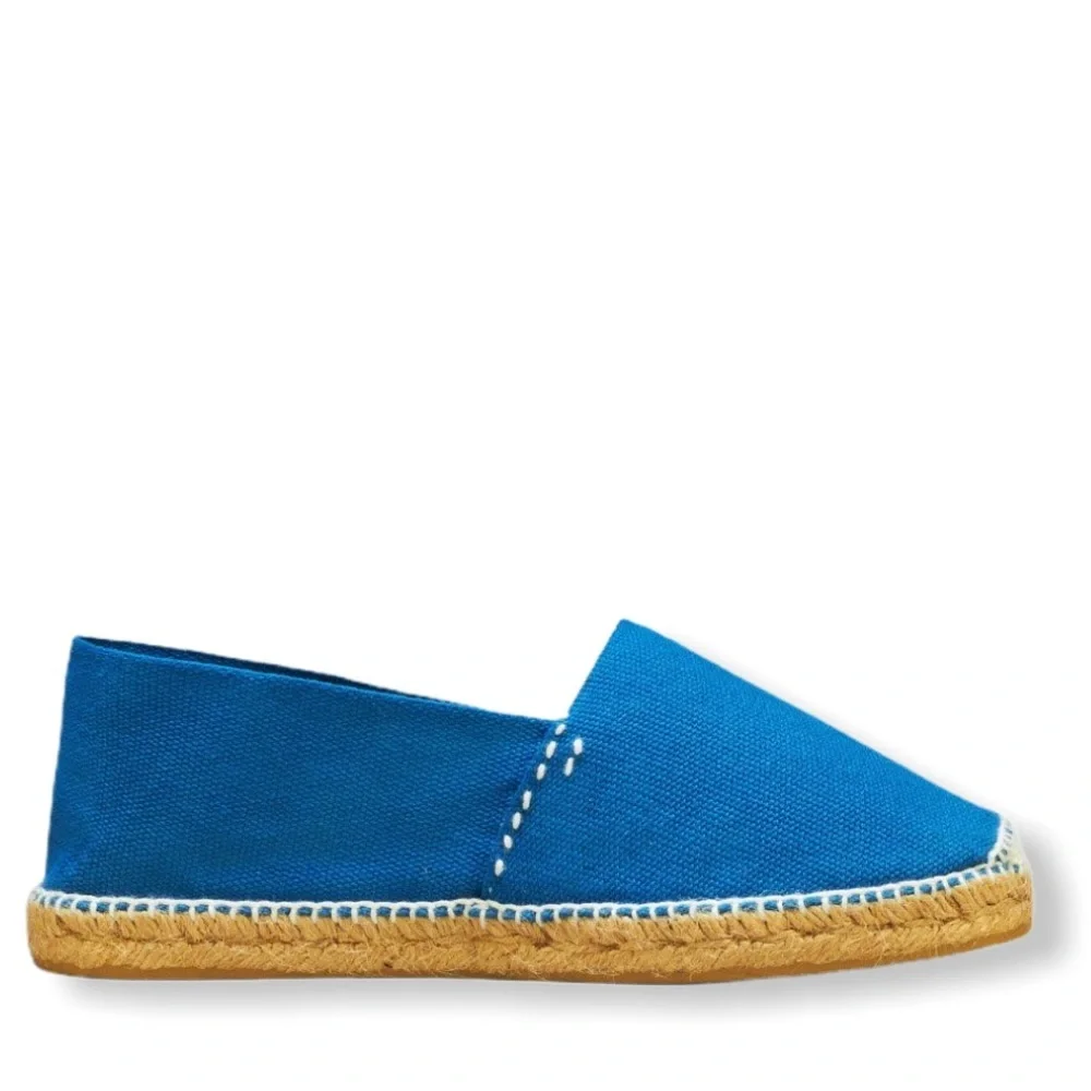 Cousu Main Classic flat French blue espadrilles